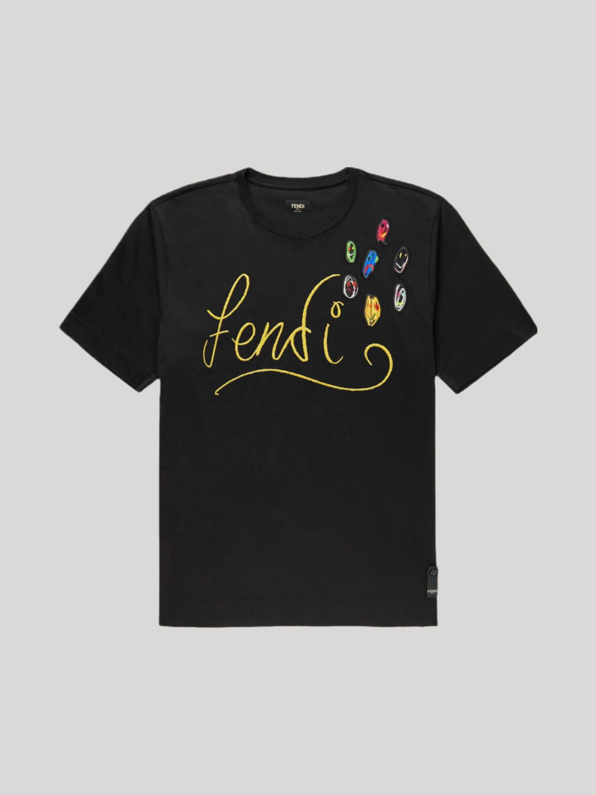 FENDI LOGO-EMBROIDERED T-SHIRT