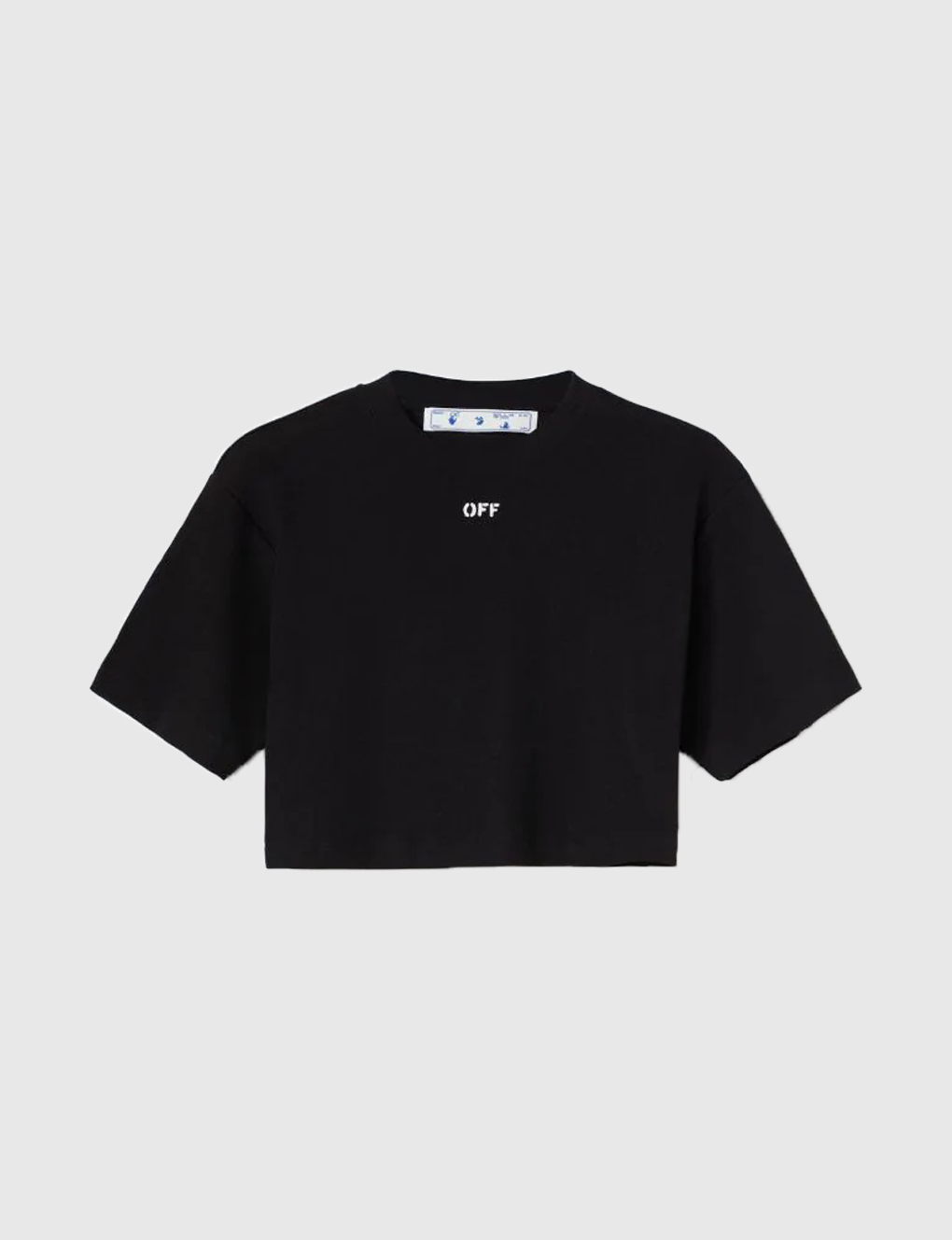 OFF WHITE CROPPED SHORT SLEEVE T-SHIRT