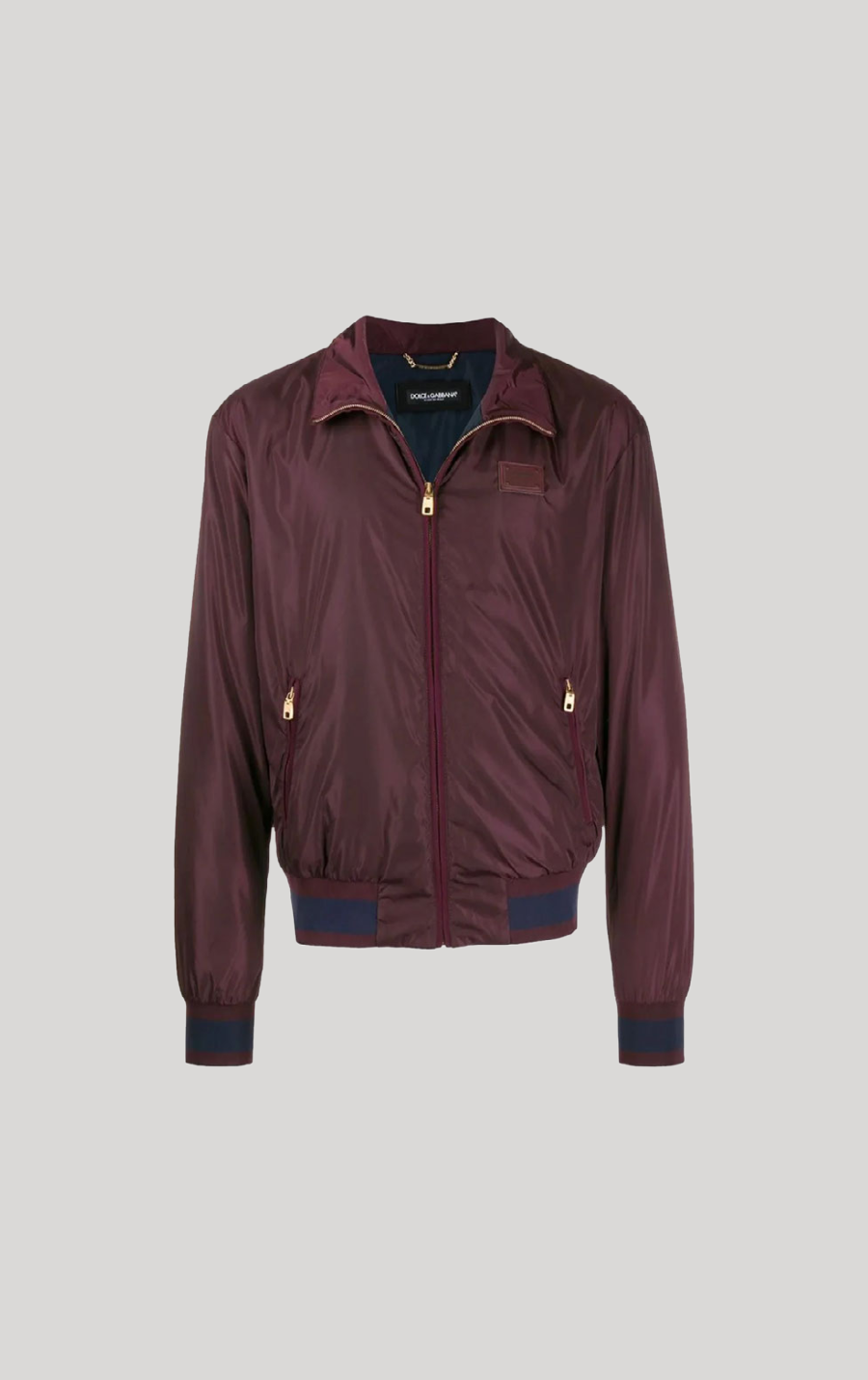 DOLCE & GABBANA PLAQUE MAROON JACKET