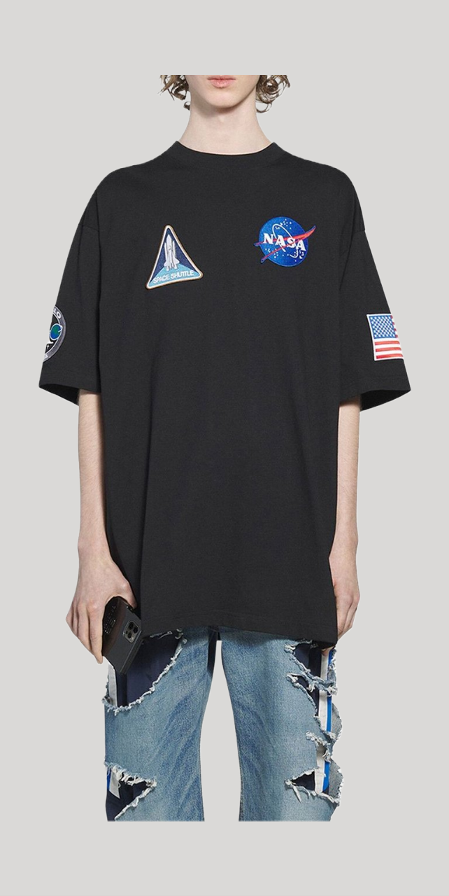 BALENCIAGA SPACE T-SHIRT IN BLACK