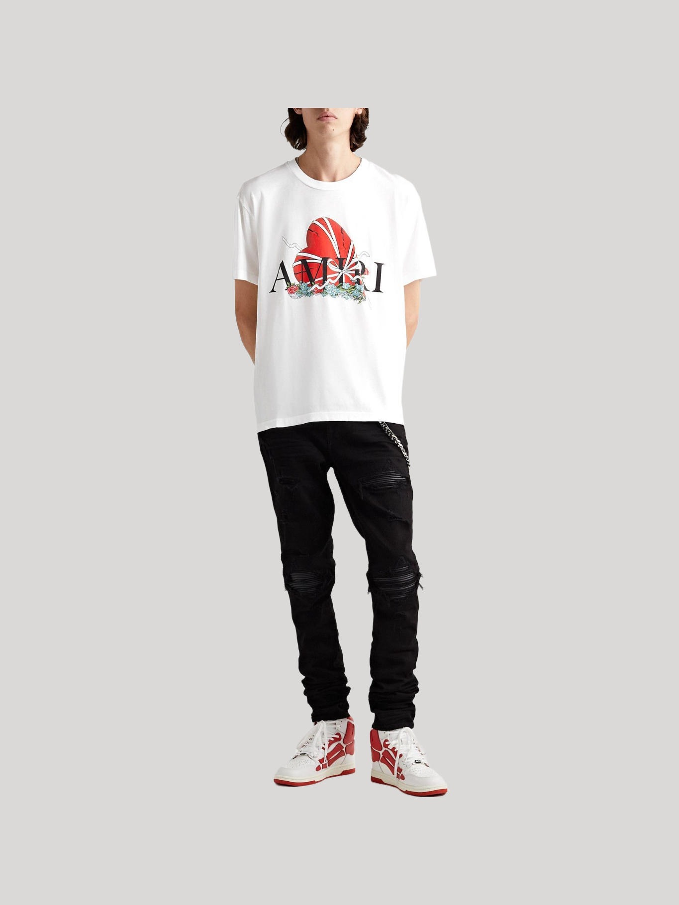 AMIRI BROKEN HEART LOGO-PRINT