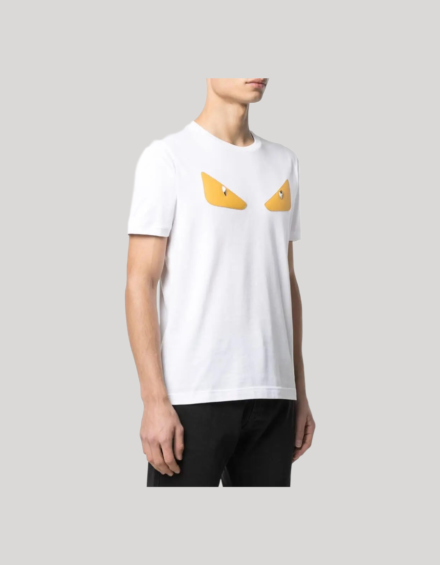 FENDI WHITE COTTON T-SHIRT