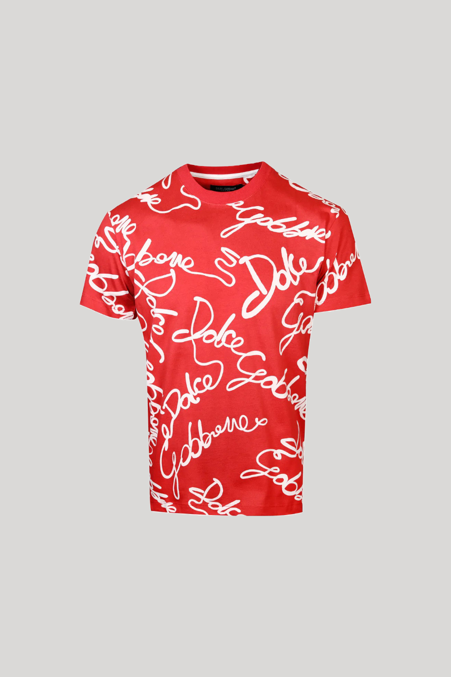 DOLCE & GABBNA SIGNATURE ALL OVER RED T-SHIRT