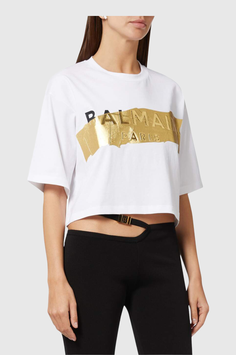 CROPPED LOGO PRINT T-SHIRT