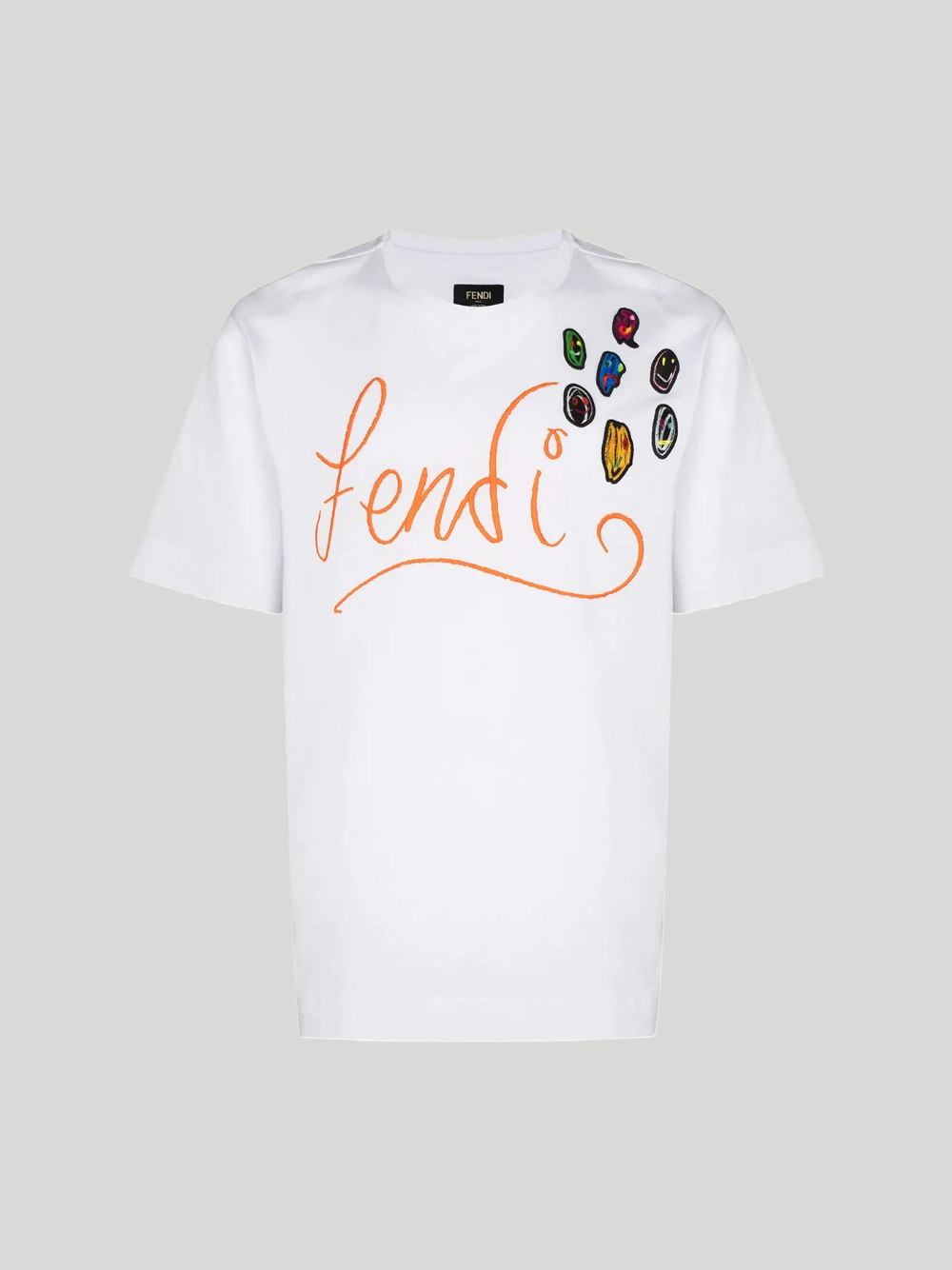 FENDI LOGO-EMBROIDERED T-SHIRT