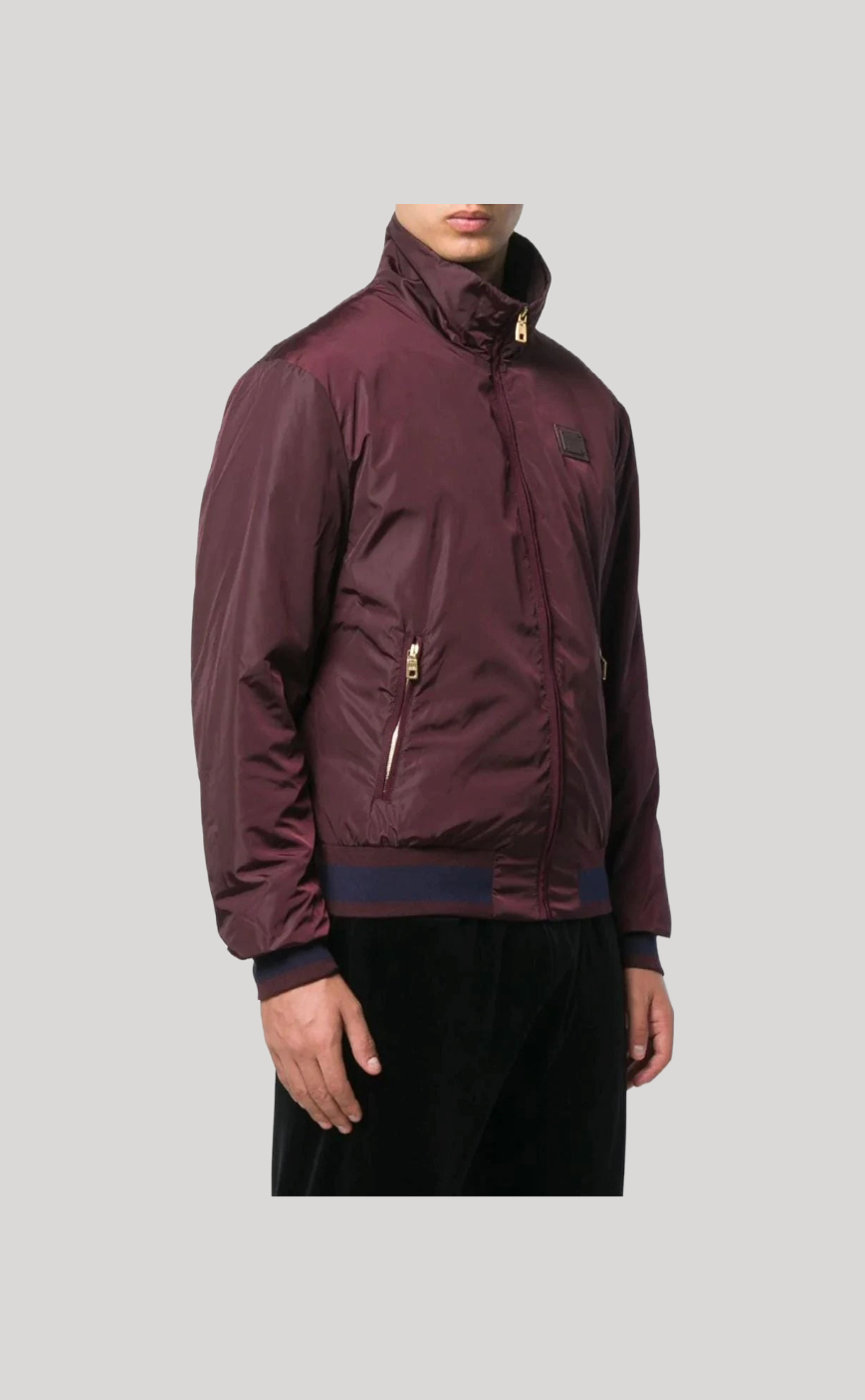 DOLCE & GABBANA PLAQUE MAROON JACKET