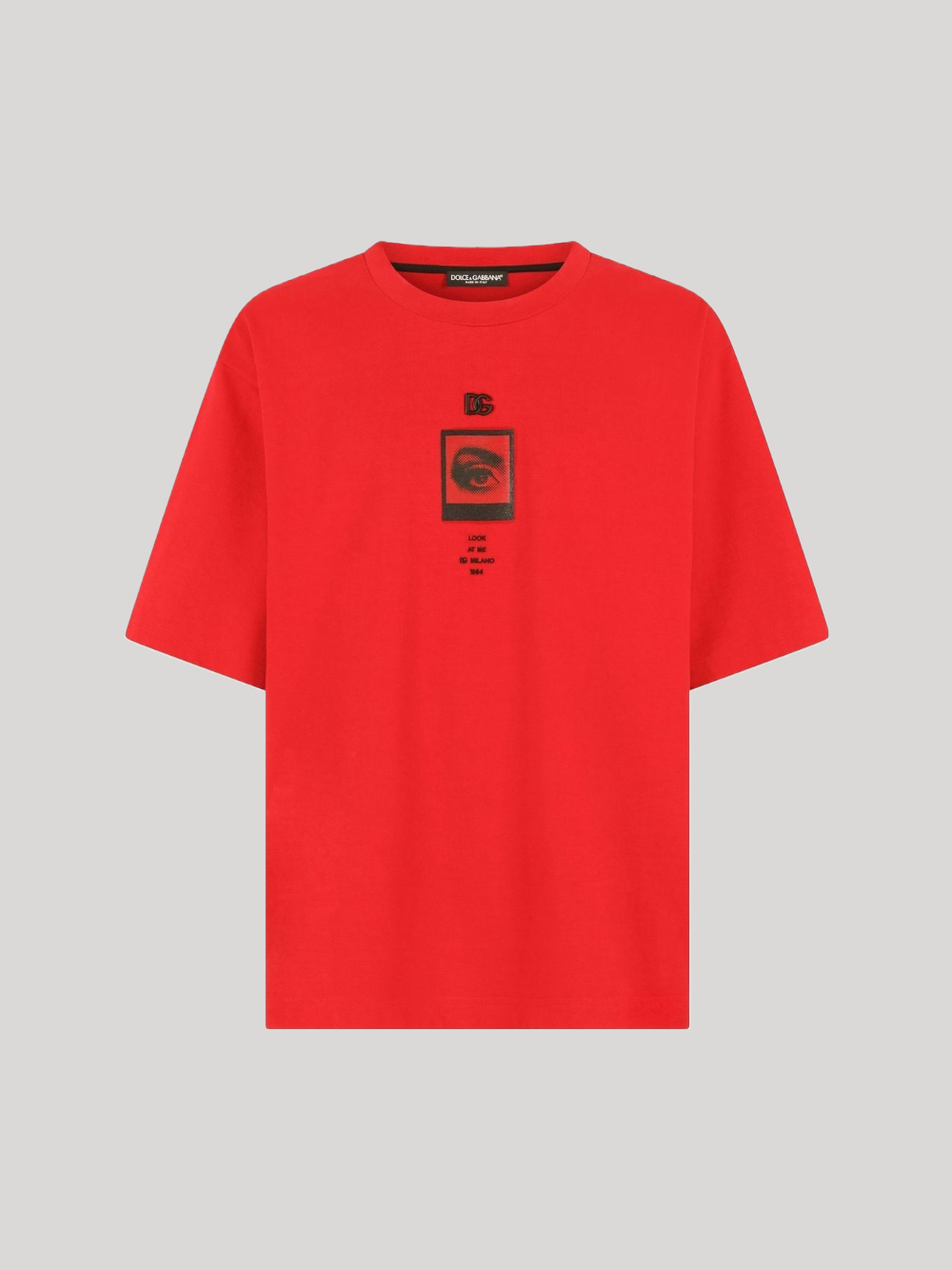 DOLCE & GABBANA GRAPHIC TEXT PRINT RED T-SHIRT