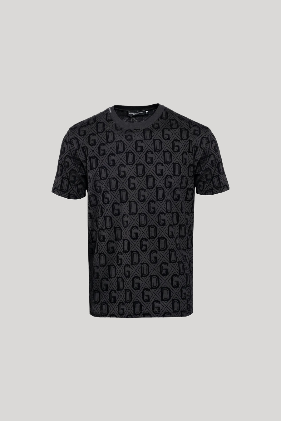 DOLCE & GABBNA FLOCK LOGO BLACK T-SHIRT