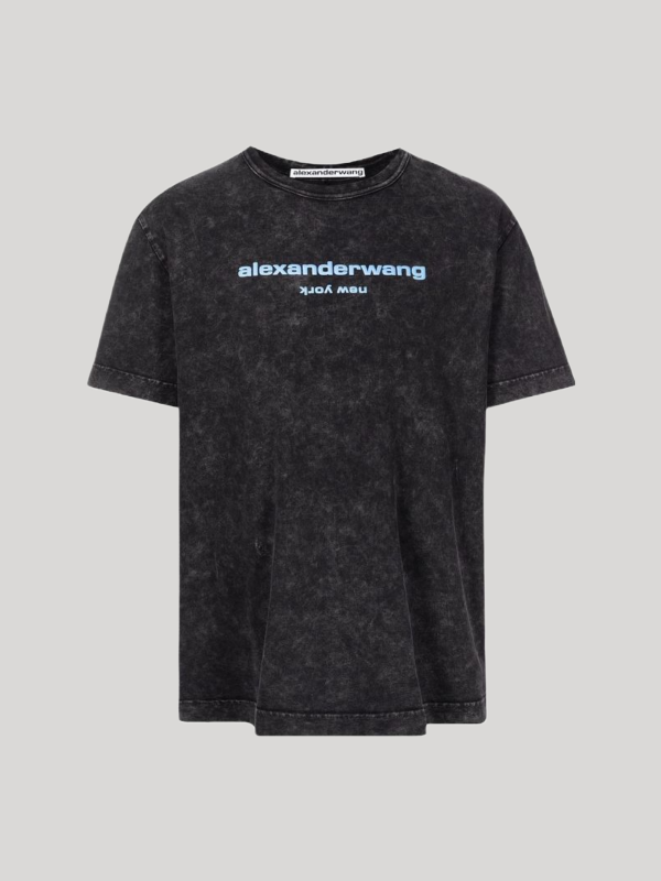 ALEXANDER WANG LOGO PRINT ACID WASH T-SHIRT