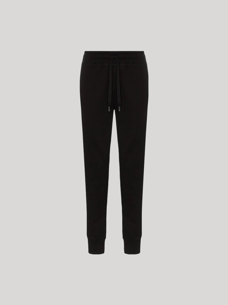 DOLCE & GABBANA LOGO PLAQUE BLACK SWEATPANTS