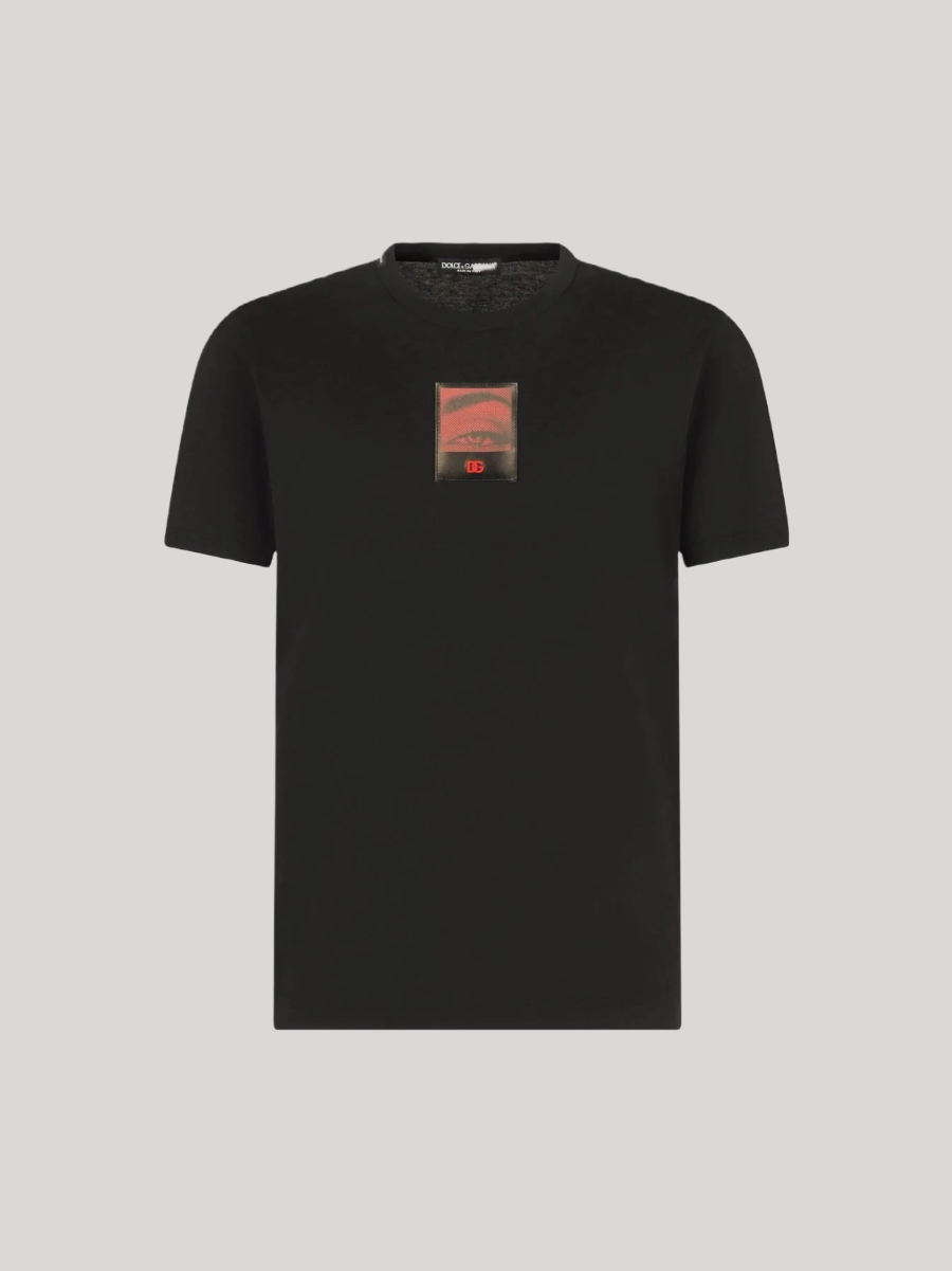 DOLCE & GABBANA EYE LOGO BLACK T-SHIRT