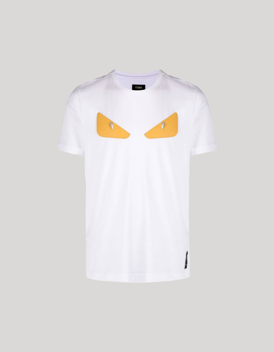 FENDI WHITE COTTON T-SHIRT