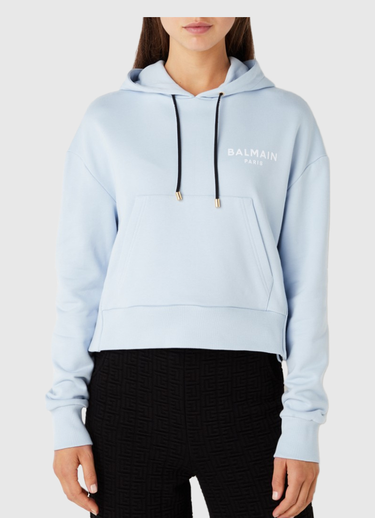  CROPPED LOGO-PRINT HOODIE