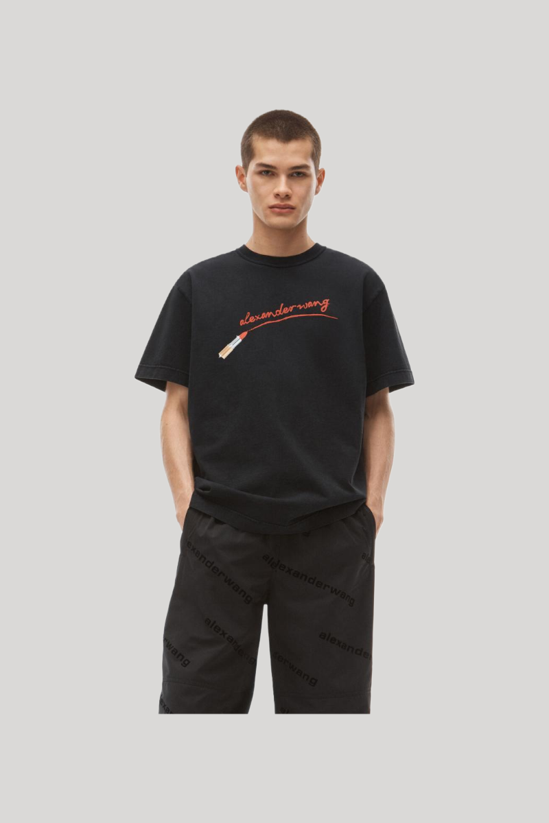 ALEXANDER WANG LOGO-PRINT COTTON T-SHIRT