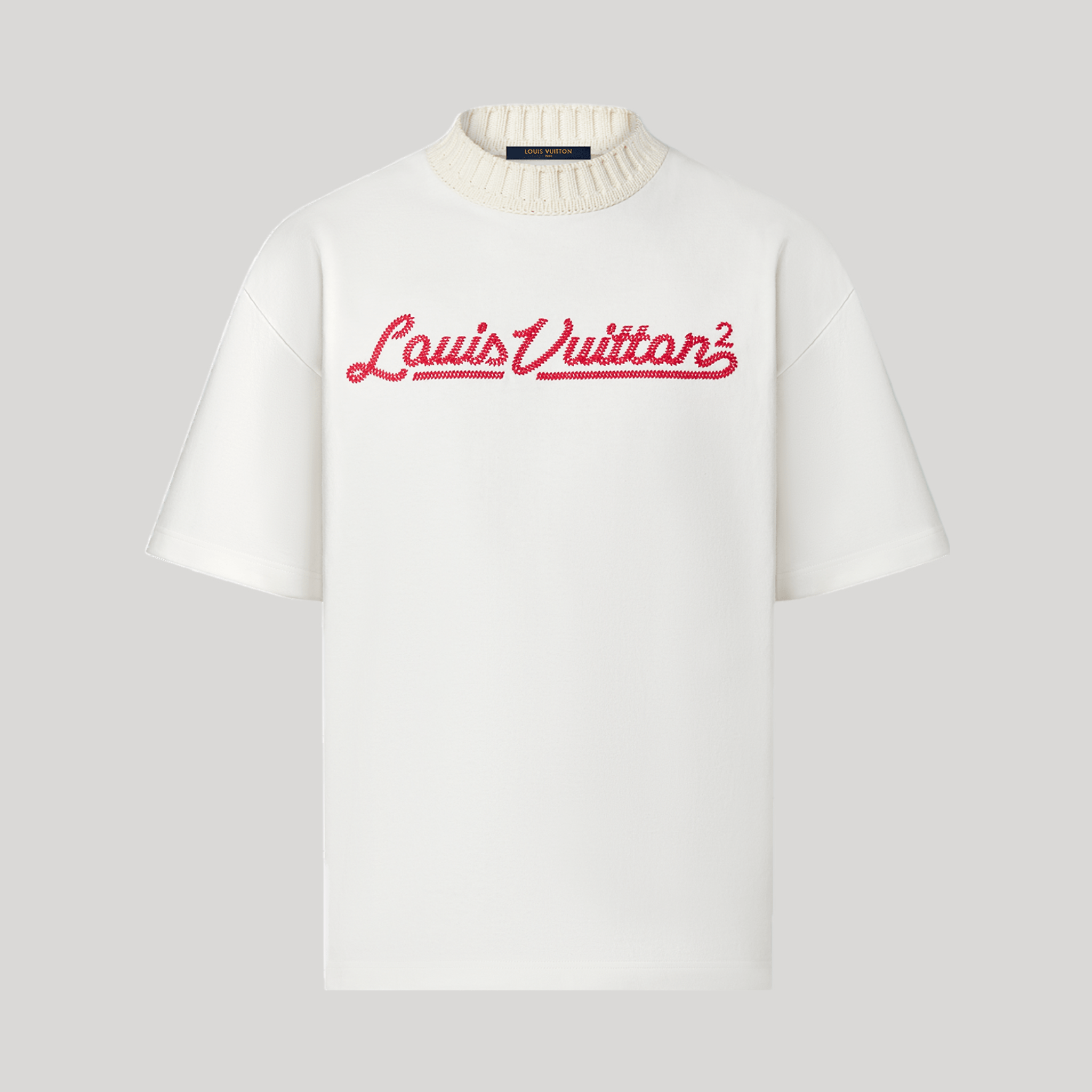 LOUIS VUITTON EMBROIDERED MOCKNECK TEE