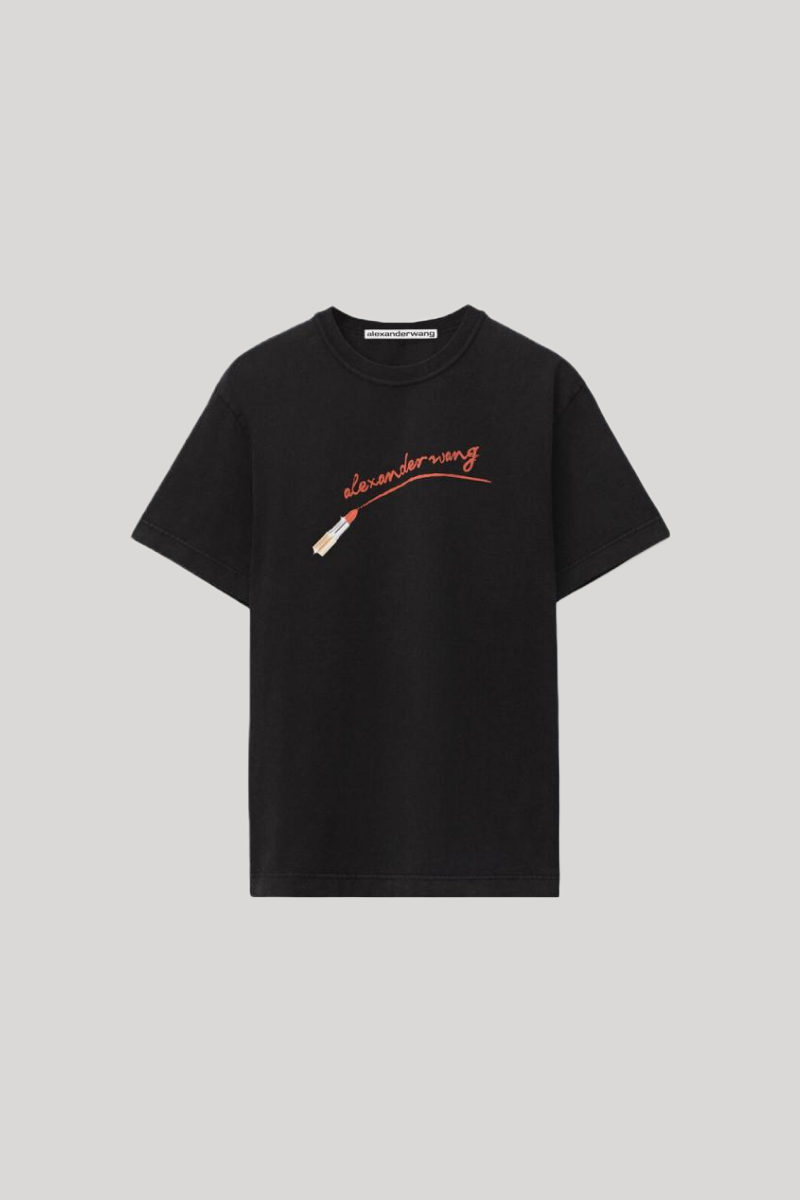 ALEXANDER WANG LOGO-PRINT COTTON T-SHIRT