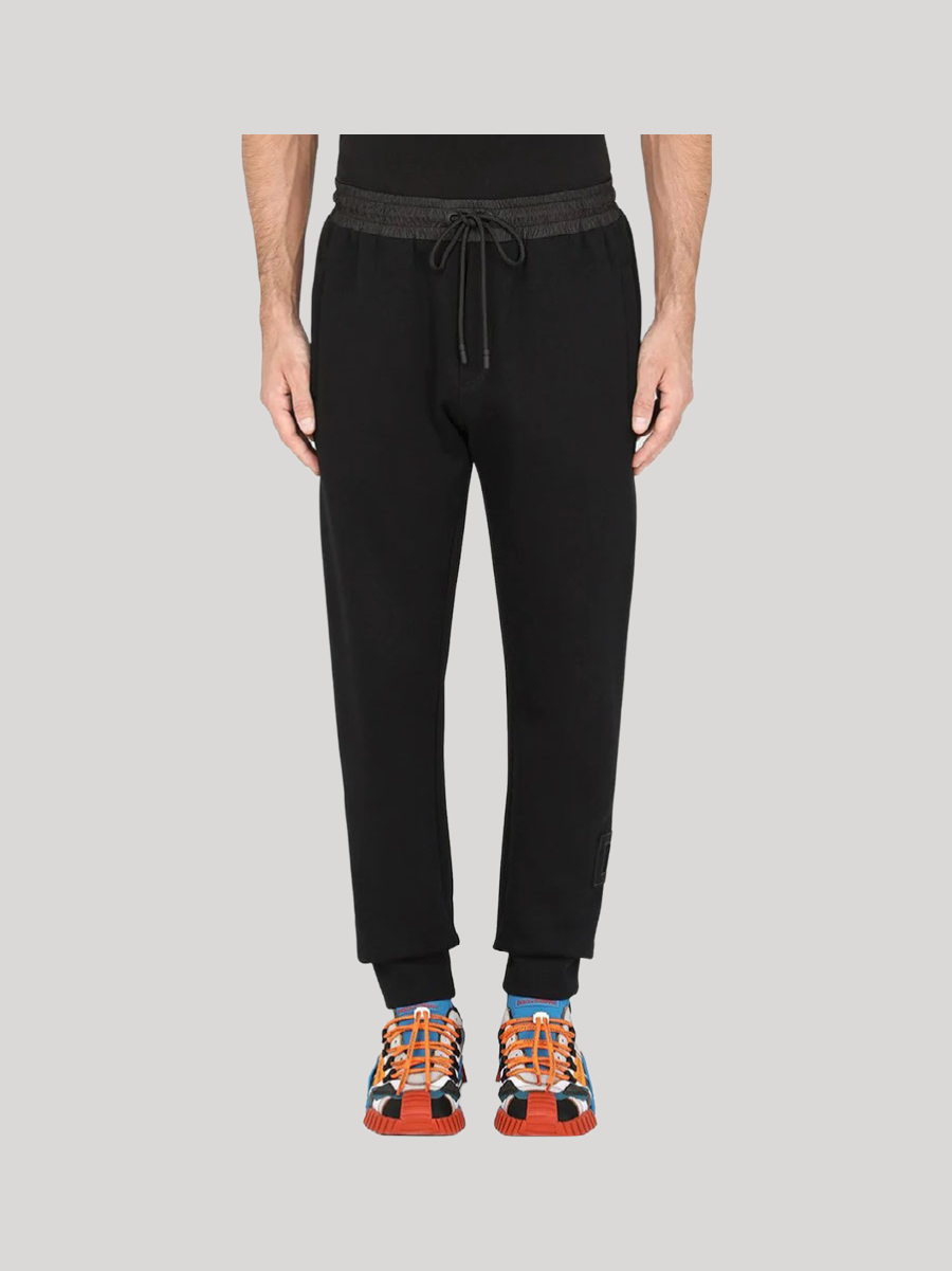 DOLCE & GABBANA JERSEY JOGGING 3D DG BLACK SWEATPANTS